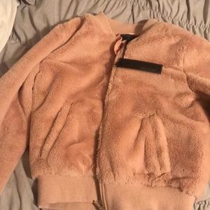 faux fur bomber jacket